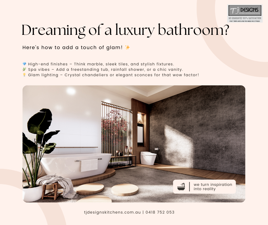 ✨ Dreaming of a luxury bathroom? Here's how to add a touch of glam! | Kitchen Renovation Gold Coast | Bathroom Renovation Gold Coast