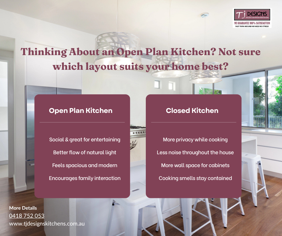 Thinking About an Open Plan Kitchen? Not sure which layout suits your home best? | Kitchen Renovation Gold Coast | Bathroom Renovation Gold Coast